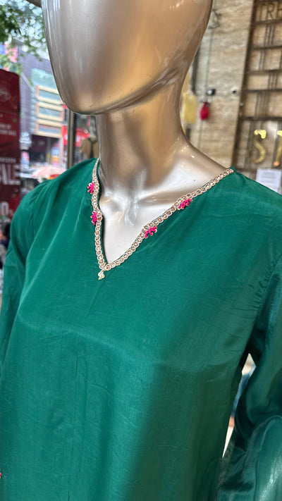 Noori Green Organza Co ord set