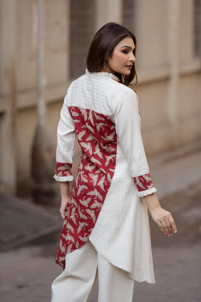 Elephant And Eagle Motif cotton flex Co-ord set