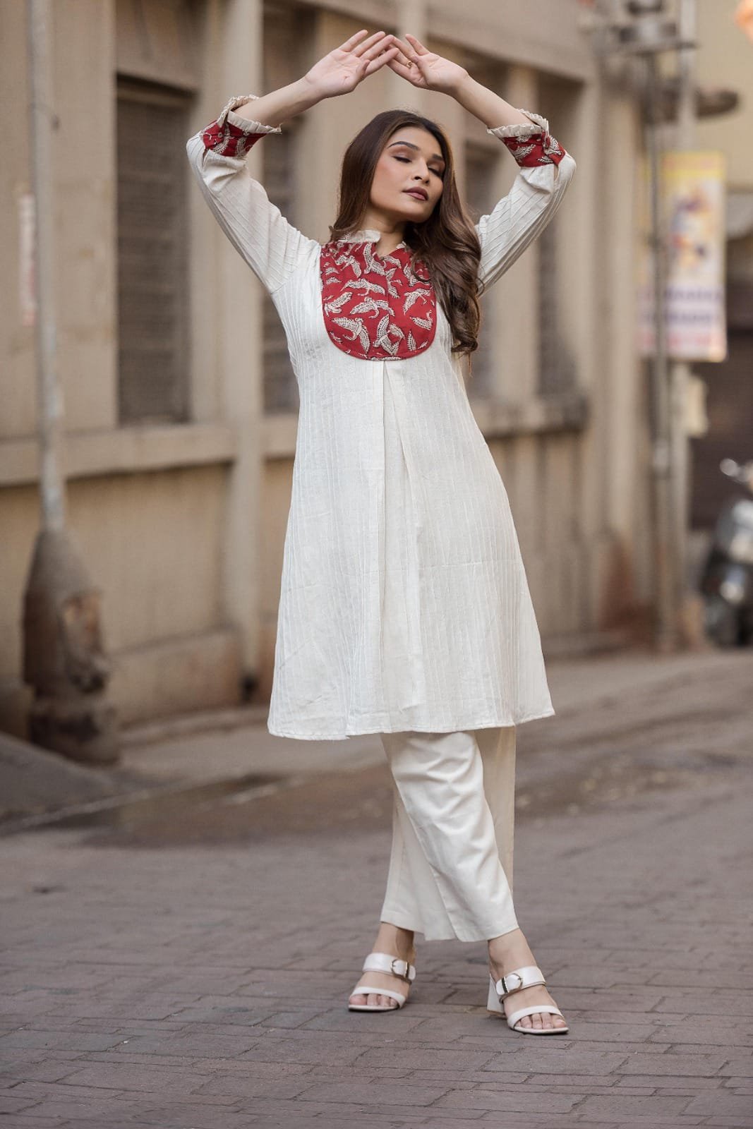 Elephant And Eagle Motif cotton flex Co-ord set