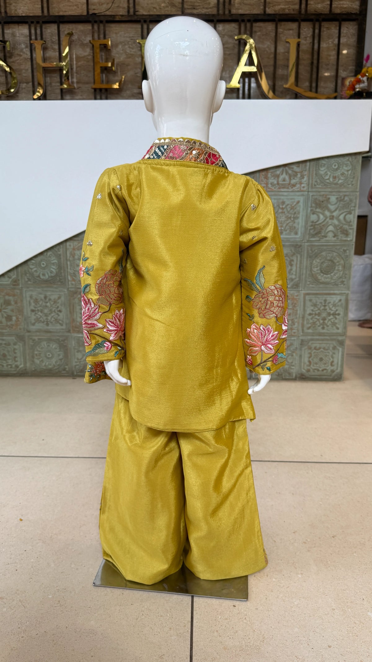 Girls Blooming Floral Jacket Palazzo Set