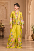 Girls Blooming Floral Jacket Palazzo Set