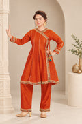 Girls Regal Embroidered Anarkali Suit Set