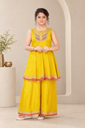 Girls Sunshine Flared Kurta Palazzo Set