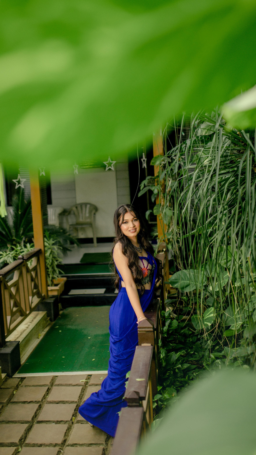 Royal Blue Embroidered Saree with Blouse