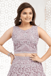 Lavender Purple Silver Embroidered Lehenga Choli Set for Women