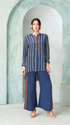 Blue Zigzag Kurta Pant Set
