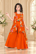 Girls Floral Printed Shrug Palazzo Set