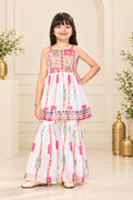 Girls Floral Printed Flared Sharara Set