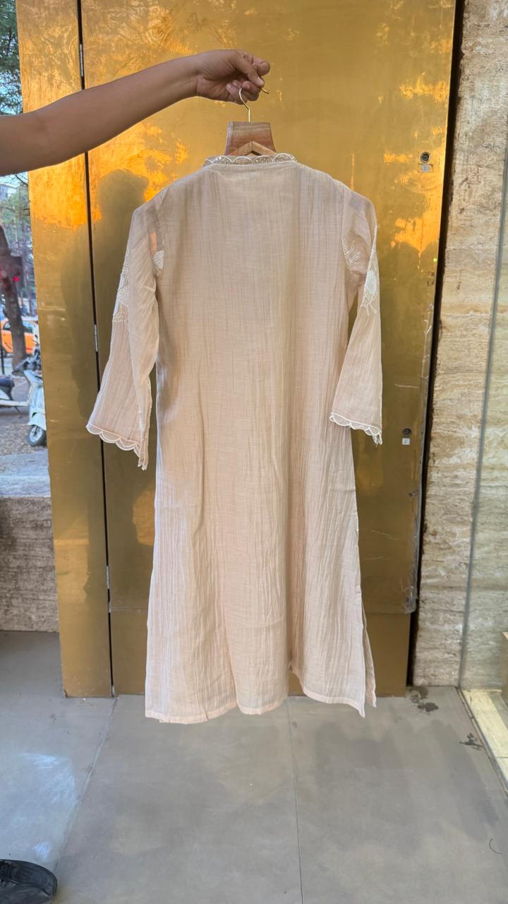 Applique Mul Chanderi 3pc suit