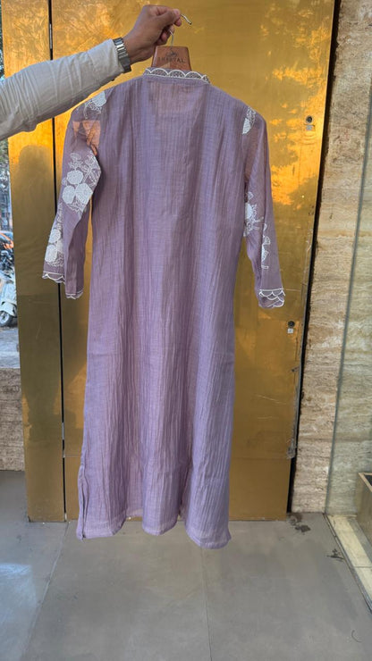 Applique Mul Chanderi 3pc suit