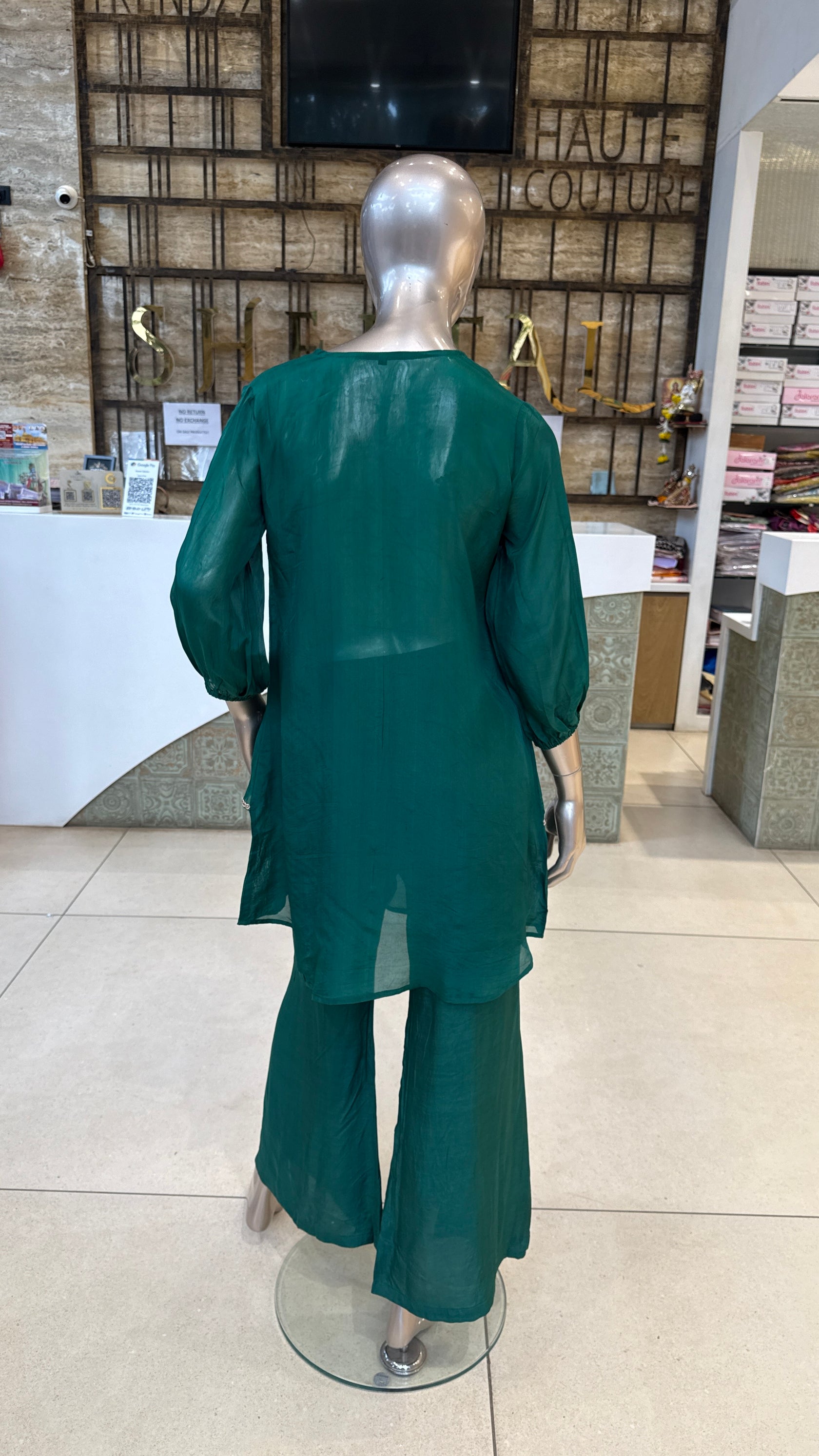 Noori Green Organza Co ord set