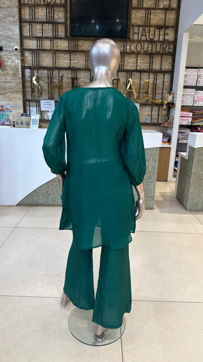 Noori Green Organza Co ord set