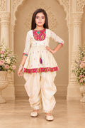 Girls Embroidered Yoke Flared Kurta Salwar Set