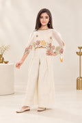 Girls Floral Embroidered Cape Palazzo Set