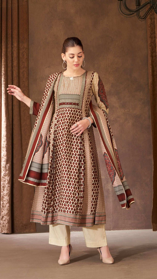 Maroon Flared Kurta Set