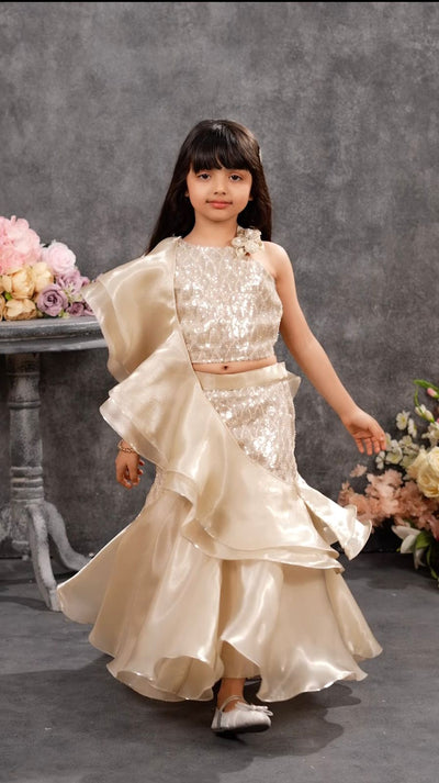 Fish Cut Lehenga for Little Girls