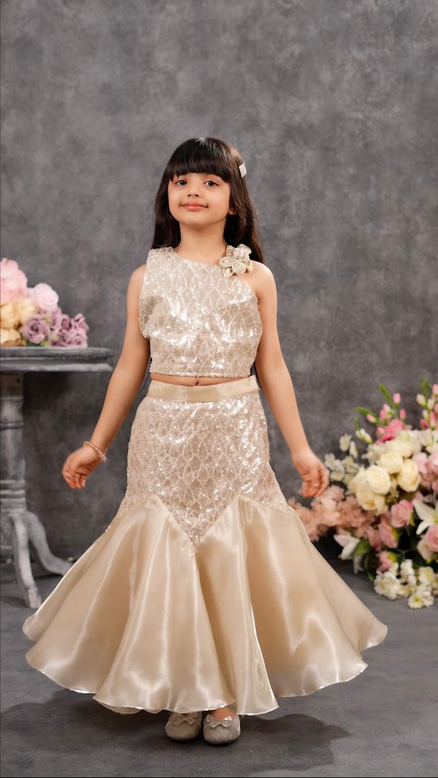 Fish Cut Lehenga for Little Girls