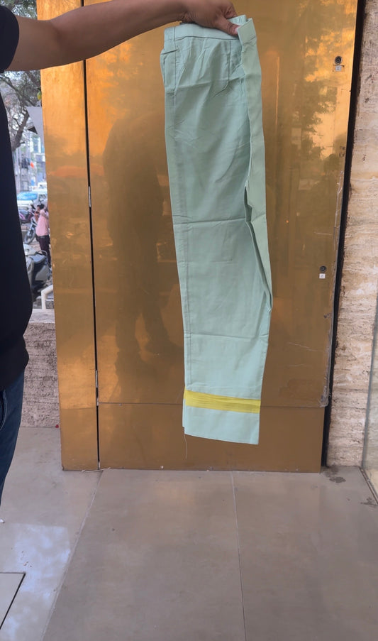 Mint Green and Yellow Mul chanderi Suit| Ready to Ship| Limited Sets