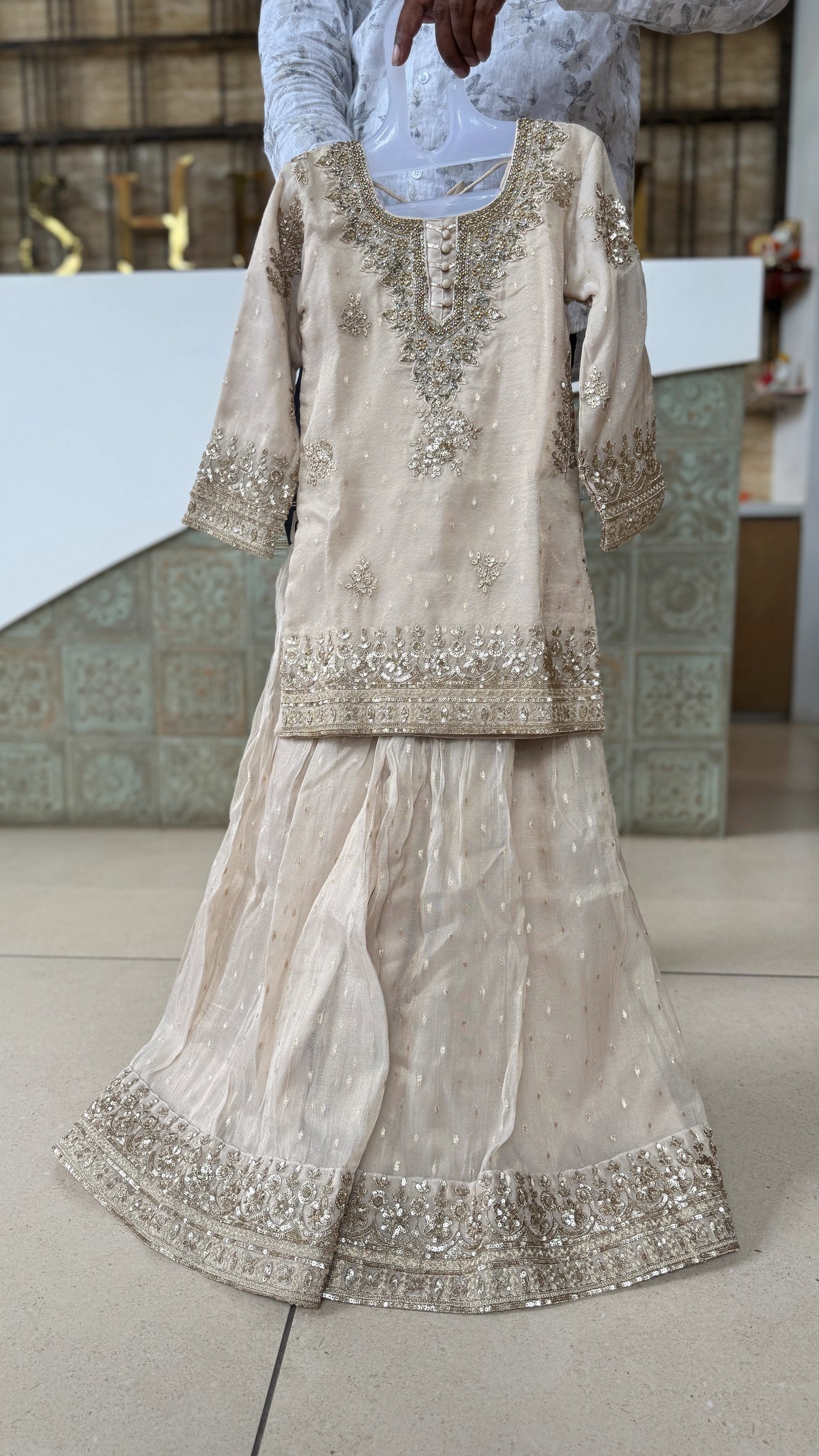 Girls Embroidered Straight Kurta Palazzo Suit Set with Dupatta