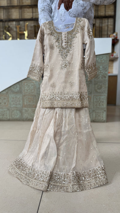 Girls Embroidered Straight Kurta Palazzo Suit Set with Dupatta