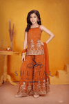 Burnt Orange Embroidered Sharara Set – Ivy Fashion Girls Festive Wear