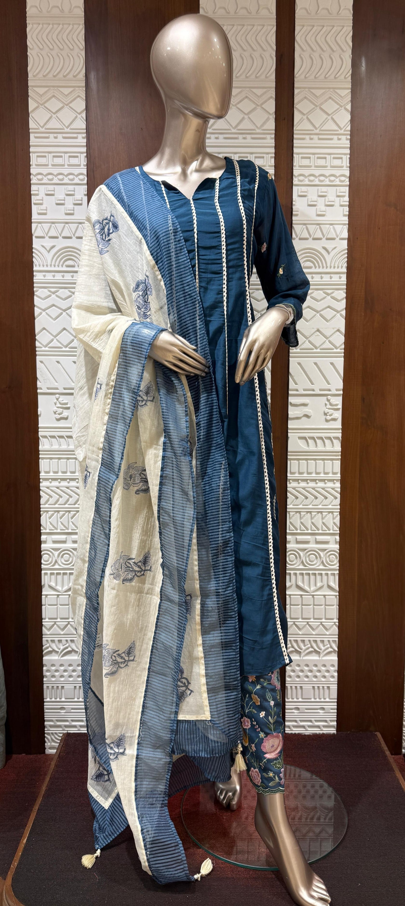Nazakat Mul Chanderi Anarkali Suit