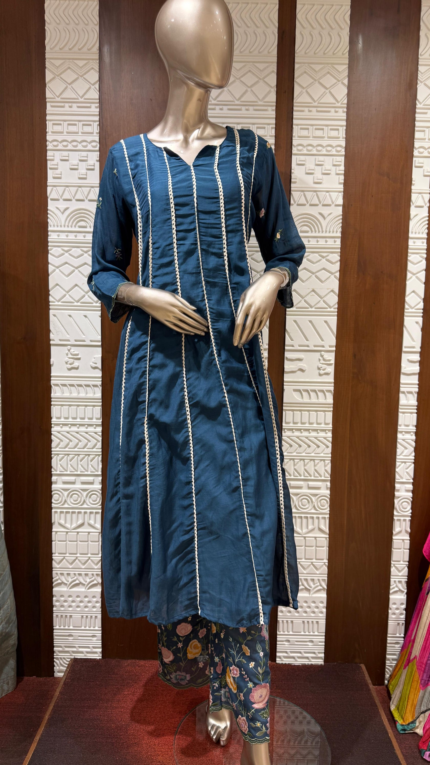 Nazakat Mul Chanderi Anarkali Suit