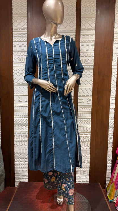 Nazakat Mul Chanderi Anarkali Suit