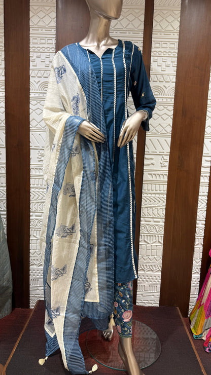 Nazakat Mul Chanderi Anarkali Suit