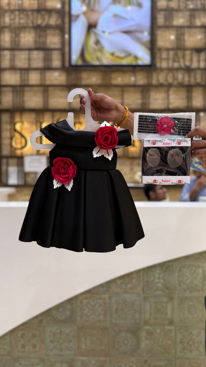 Black Rose Blossom Frock