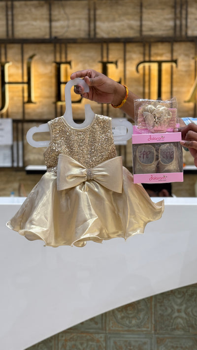 Champagne Sequin Bow Frock