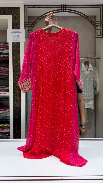 Red n Rani Chinon Suit