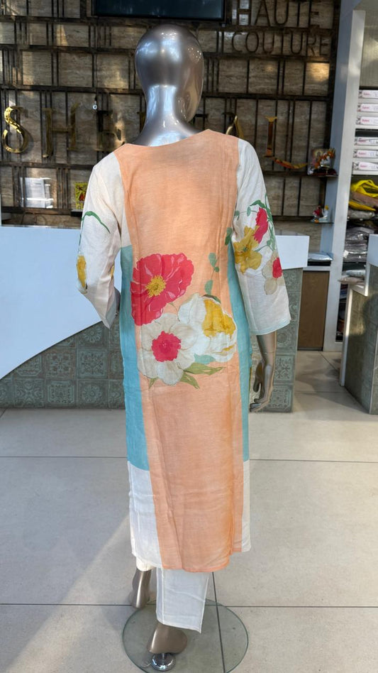Floral Pure Linen 3PC Suit Set