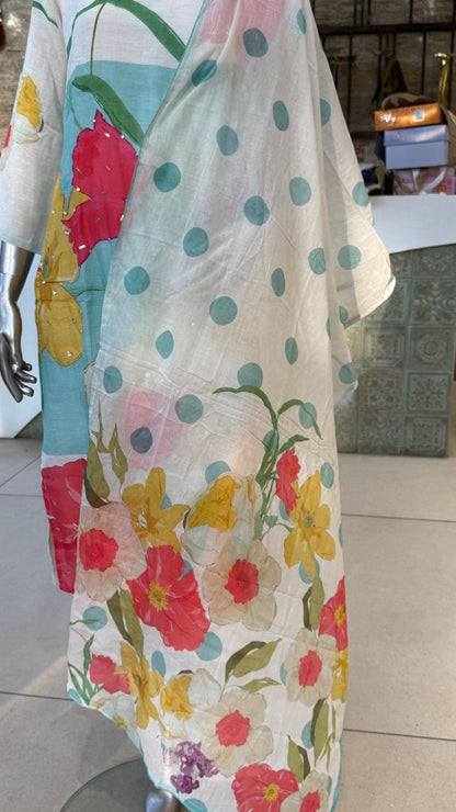 Floral Pure Linen 3PC Suit Set