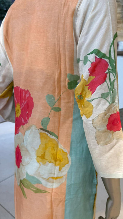 Floral Pure Linen 3PC Suit Set