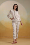 Designer Blossom Hand-Embroidered Cotton Co-ord Set