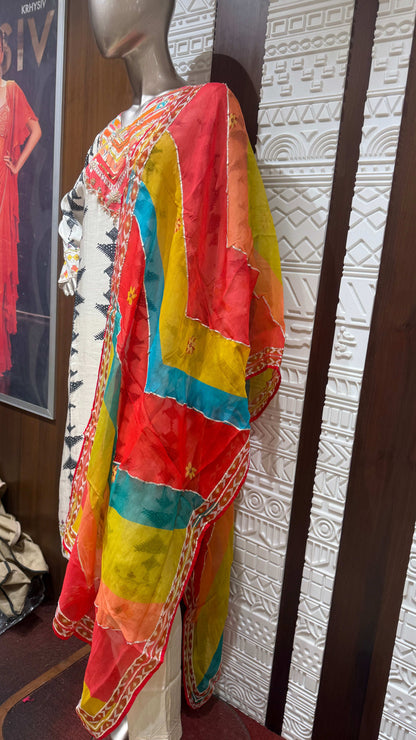 Off-White Block Printed Soft Slick Suit with Multicolor Dupatta – Sheetal Collection