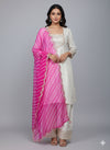 Traditional Cream Farshi Salwar Suit & Pink Dupatta – Festive Wear