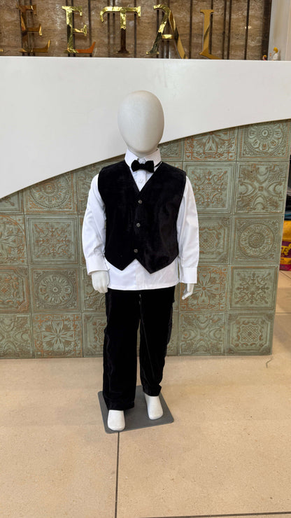 Black Velvet Tuxedo Suit for Boys