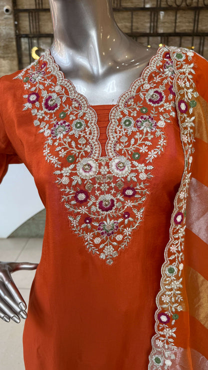 Elegant Kurti Pant Dupatta Set for Women