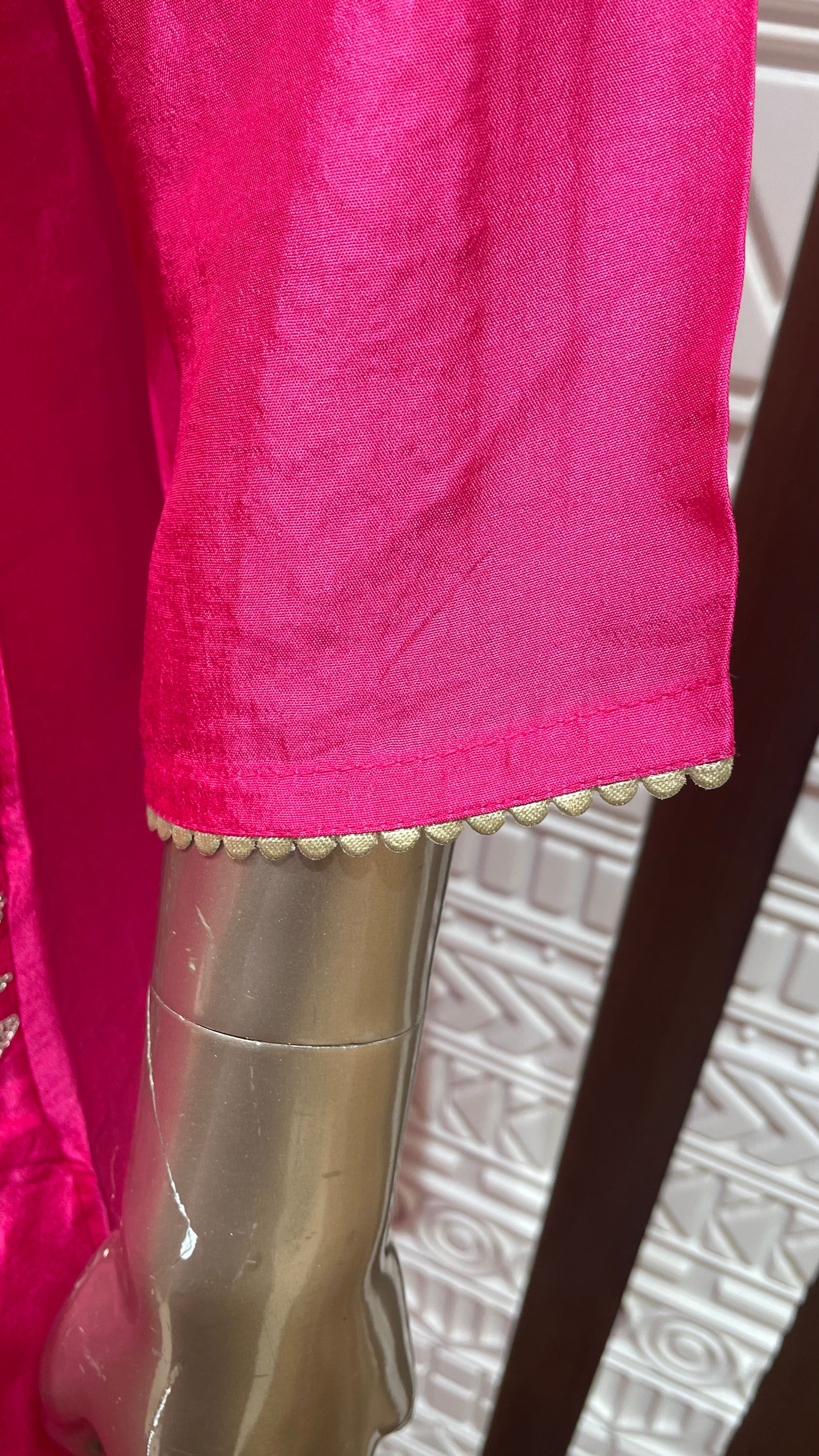 Pink Leheriya Embroidered Soft Slick Silk Sharara Set – Sheetal Collection