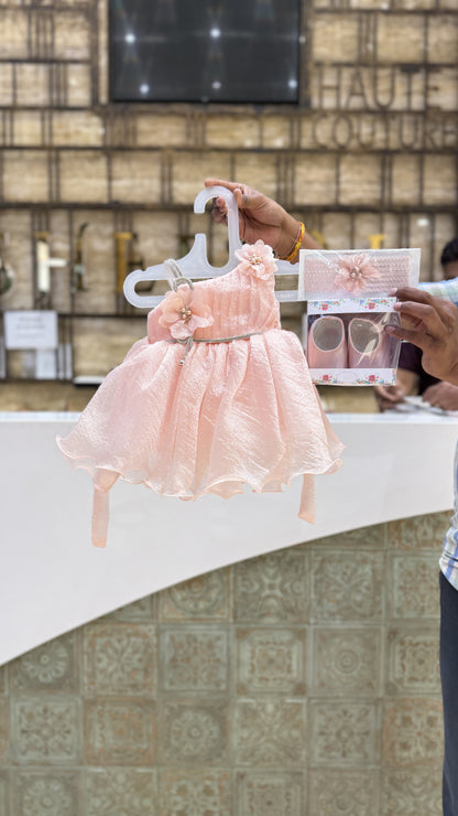 Peach Blossom Frock Set