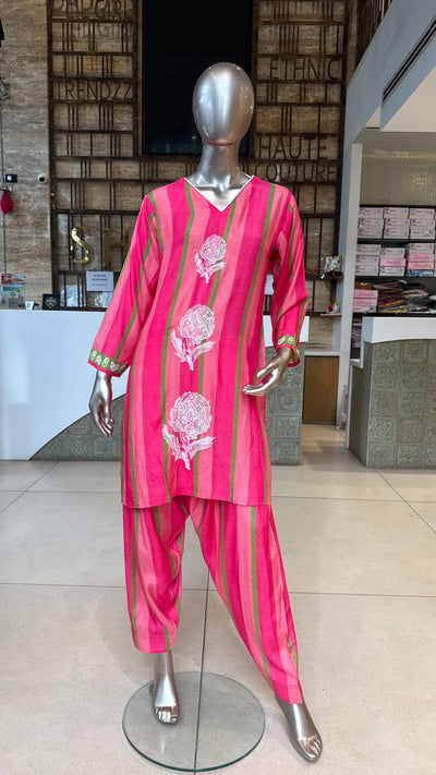Celebrity Pink Farshi Salwar Set