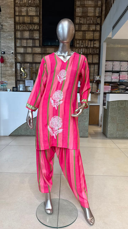 Celebrity Pink Farshi Salwar Set