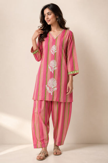 Celebrity Pink Farshi Salwar Set