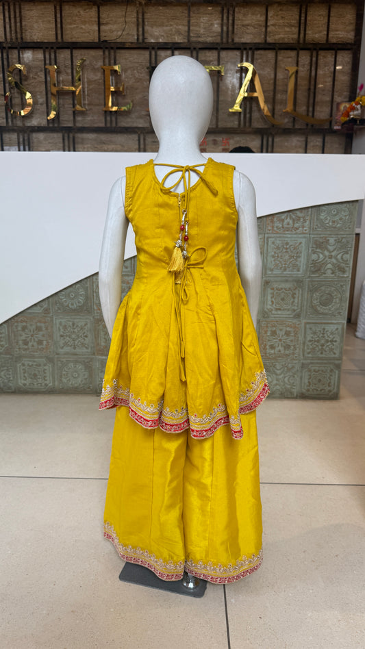 Girls Sunshine Flared Kurta Palazzo Set
