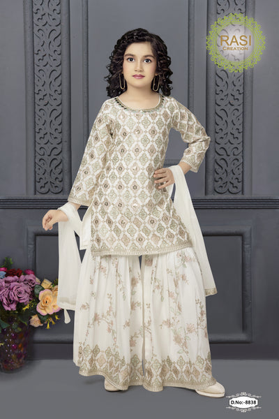 Sheetal Collection girls embroidered plazo set item 8838