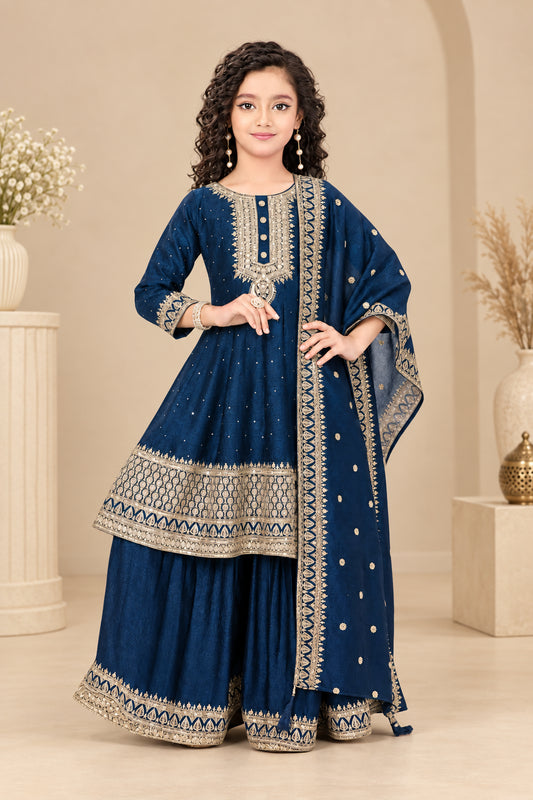 Sheetal Collection girls embroidered plazo set item 8959