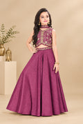 Girls Royal Vine Embroidered Plazzo Set
