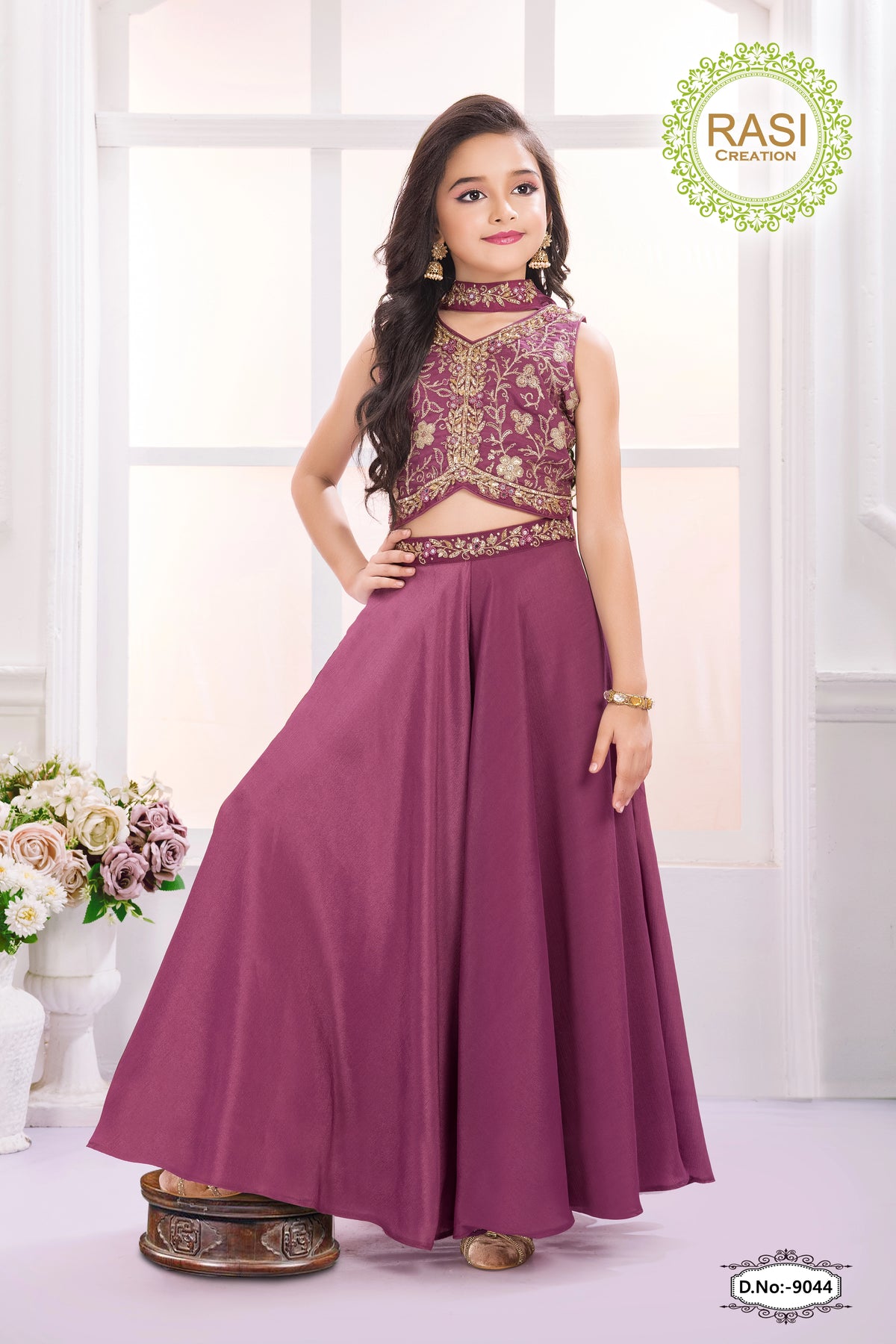 Sheetal Collection girls embroidered plazo set item 9044